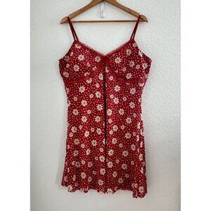Y2K 90s No Boundaries Babydoll Mini Dress Womens 2XL‎ (19) Floral Mesh Lined